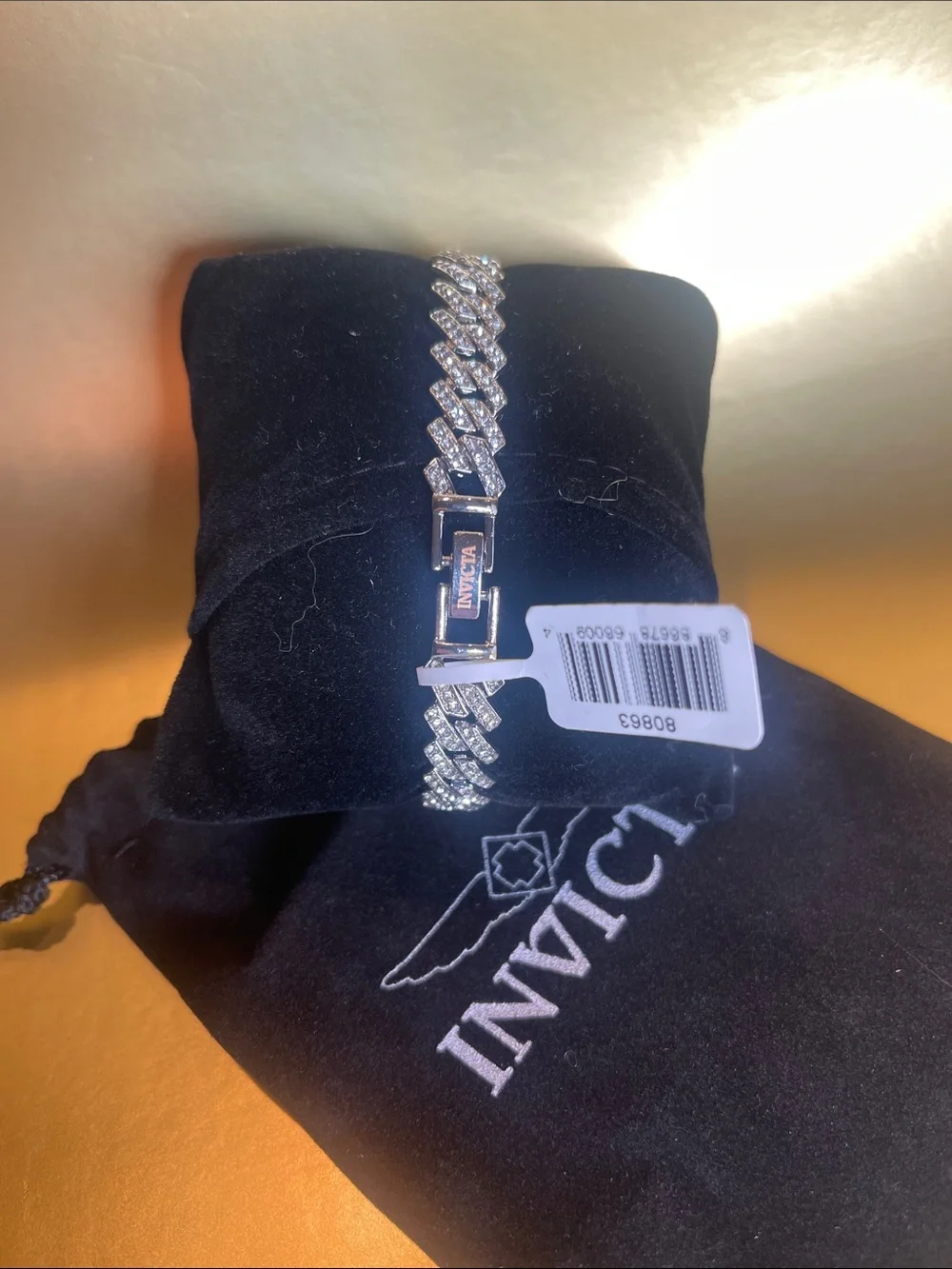 Invicta Iced Out Men’s Link Bracelet - Sparkling Crystals Men’s Bracelet 80863